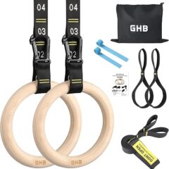 GHB Wooden Gymnastic Rings Set: Elevate Your Home Workout!